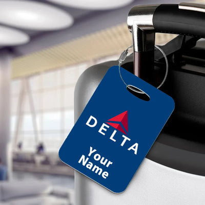 Delta Air Lines aviation acrylic luggage tag in durable acrylic.