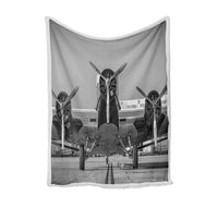 Thumbnail for Face to Face to 3 Engine Old Airplane Bed Blankets & aviation print on soft fleece blanket.