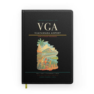 Vijayawada Airport (VGA) design on black notebook