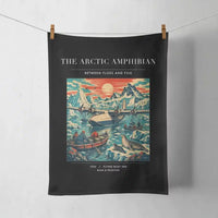 Thumbnail for VINTAGE G4076 - The Arctic Amphibian - Designed Towels design on black