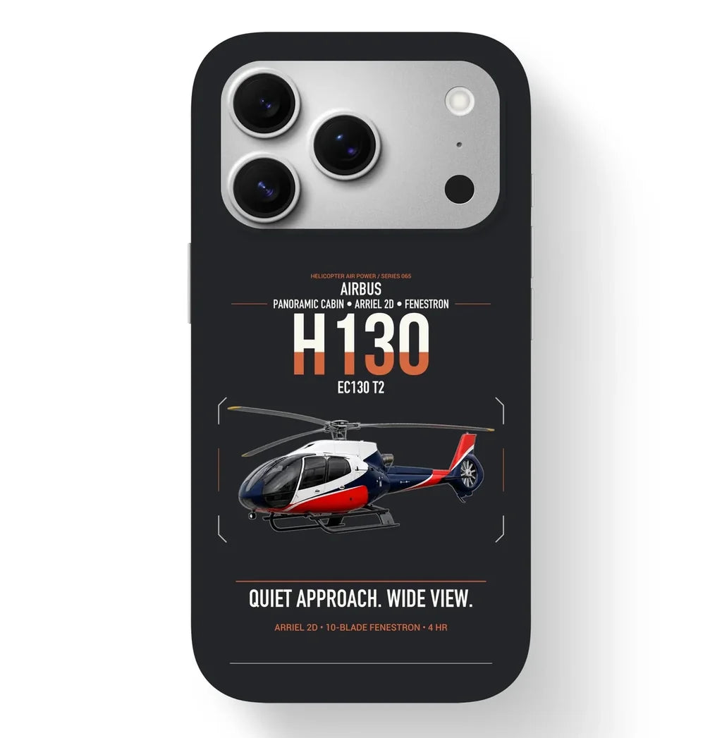 Airbus H130 design on black magsafe iphone case, for iPhone 17 Pro