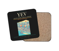 Thumbnail for Inuvik (Mike Zubko) Airport (YEV) design on black 1 piece coaster