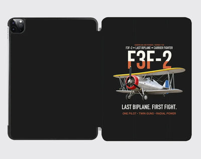 F3F-2 Last Biplane First Fight design on black ipad tablet case