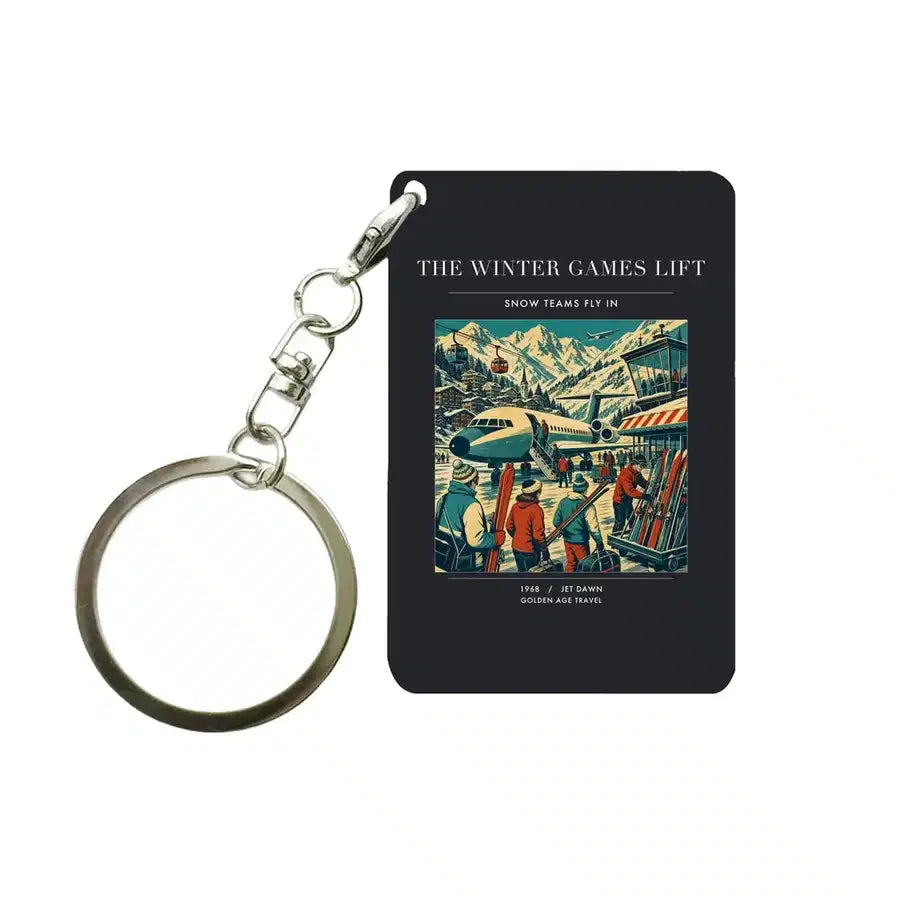 VINTAGE G4130 - The Winter Games Lift - Designed Key Chain design on black