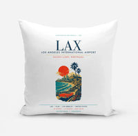 Thumbnail for Los Angeles International Airport (LAX) design on white pillow