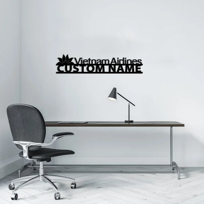 Vietnam Airlines aviation design on durable metal with painted finish metal wall sign.