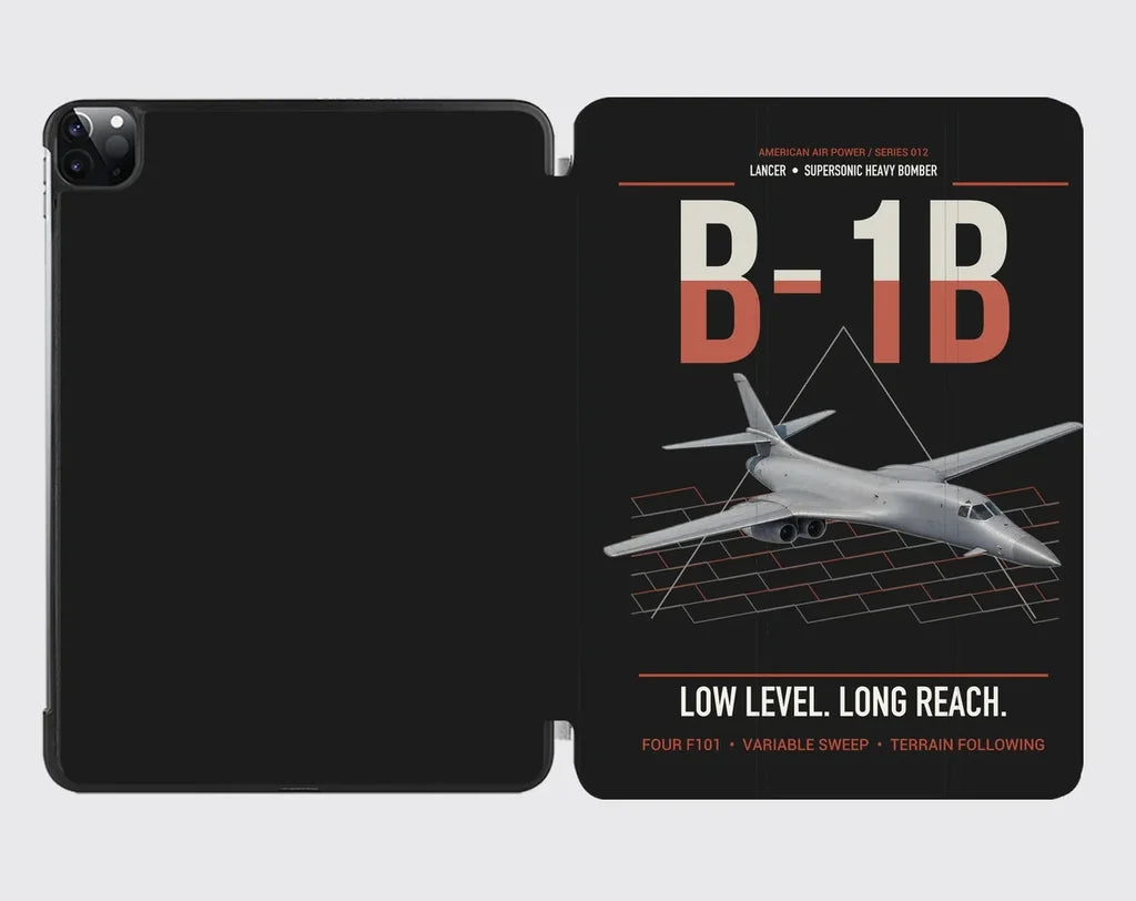 B-1B Lancer design on black ipad tablet case