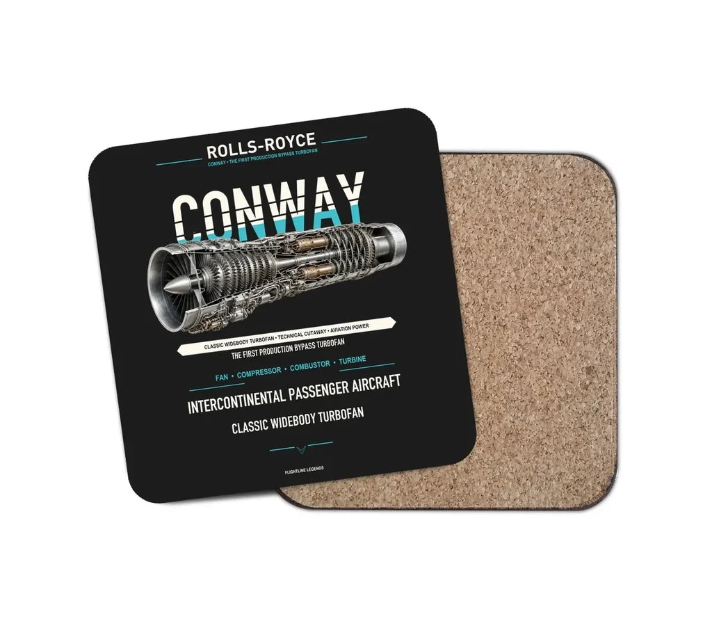 CONWAY design on black 1 piece coaster