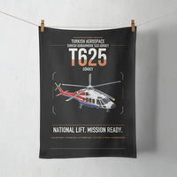 Thumbnail for Turkish Aerospace T625 Gökbey design on black towel