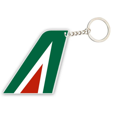 Alitalia Airlines aviation shaped key chain, durable metal alloy.