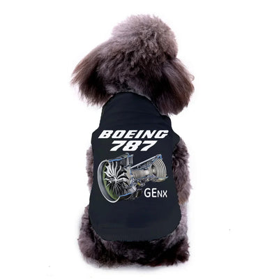 Pet vest with Boeing 787 & GENX Engine Dog Pet aviation design, quilted insulated panel.