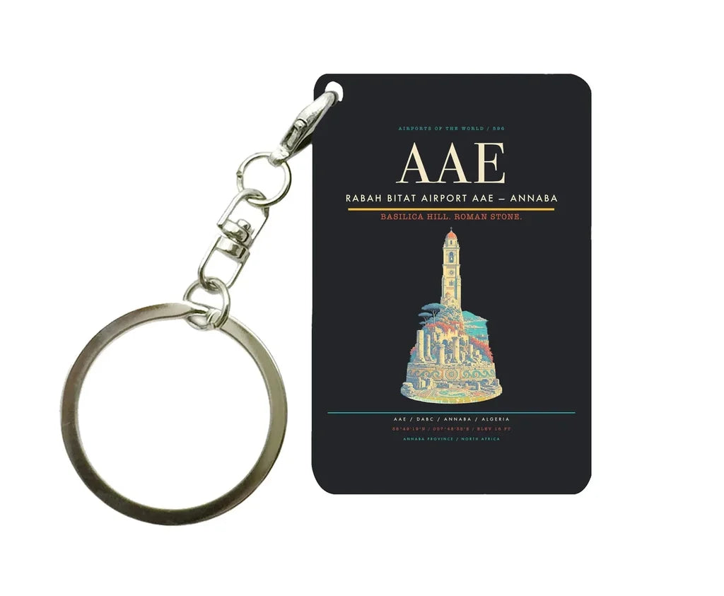 Rabah Bitat Airport AAE — Annaba Key Chain design on black key chain