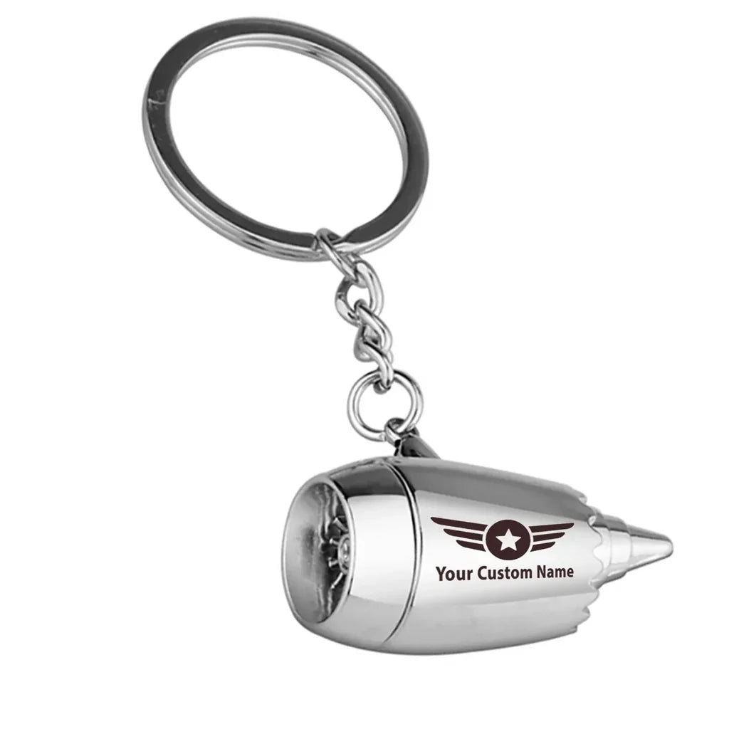 Customisable Name Jet Engine Turbine Key Chain