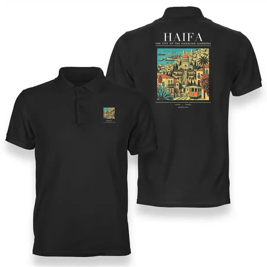 HAIFA - Poster - Double-Side Polo - Black