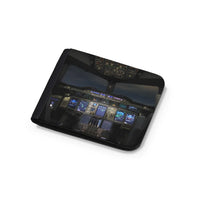 Thumbnail for Airbus A380 Cockpit aviation design wallet, leather construction.