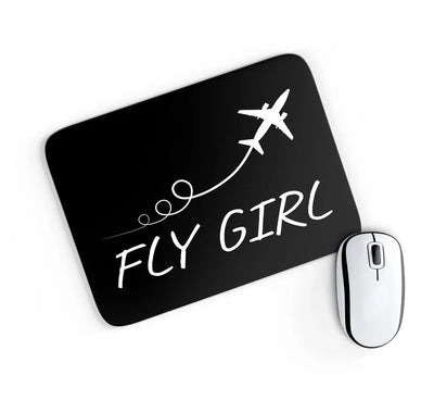 Just Fly It & Fly Girl aviation design on neoprene with anti-slip base mouse pad.