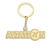 Thumbnail for Aviation hollow key chain in polished alloy.