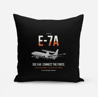 Thumbnail for E-7A Wedgetail design on black pillow