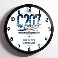Thumbnail for Cessna T207A Stationair 8 design on white framed wall clock