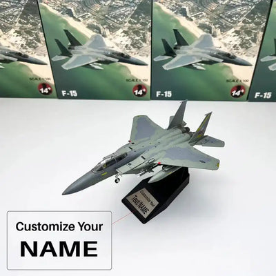 Side view of 1/100 Scale USAF Iraq War F-15A F15 Eagle Fighter Airplane Model aviation military aircraft model in diecast met.