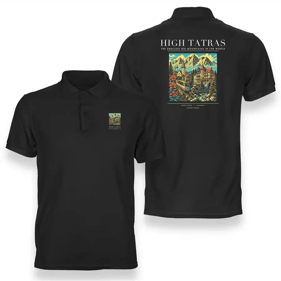 HIGH TATRAS - Poster - Double-Side Polo - Black