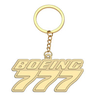 Thumbnail for Boeing 777 & Text aviation hollow key chain in polished alloy.