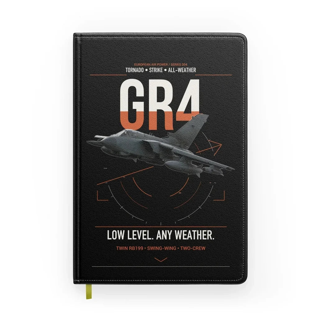 Panavia Tornado GR4 design on black notebook