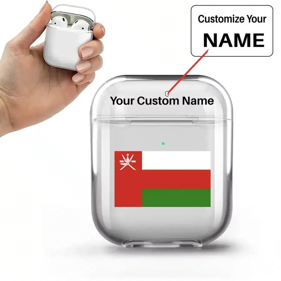 Oman Flag AirPods transparent case - Normal + Name