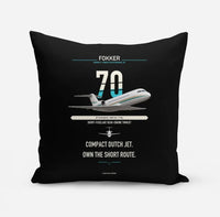 Thumbnail for Fokker 70 design on black pillow