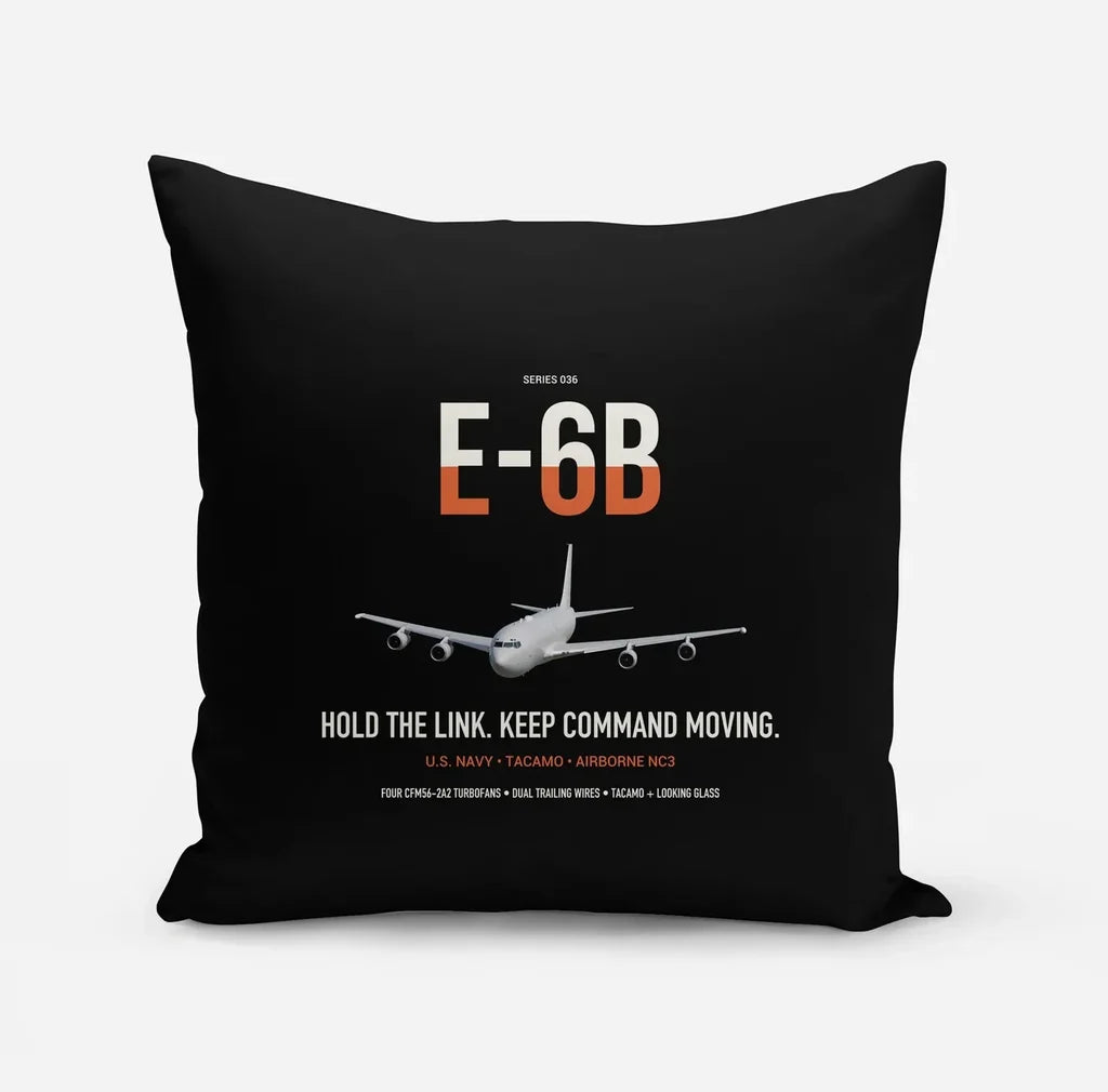 E-6B Mercury design on black pillow