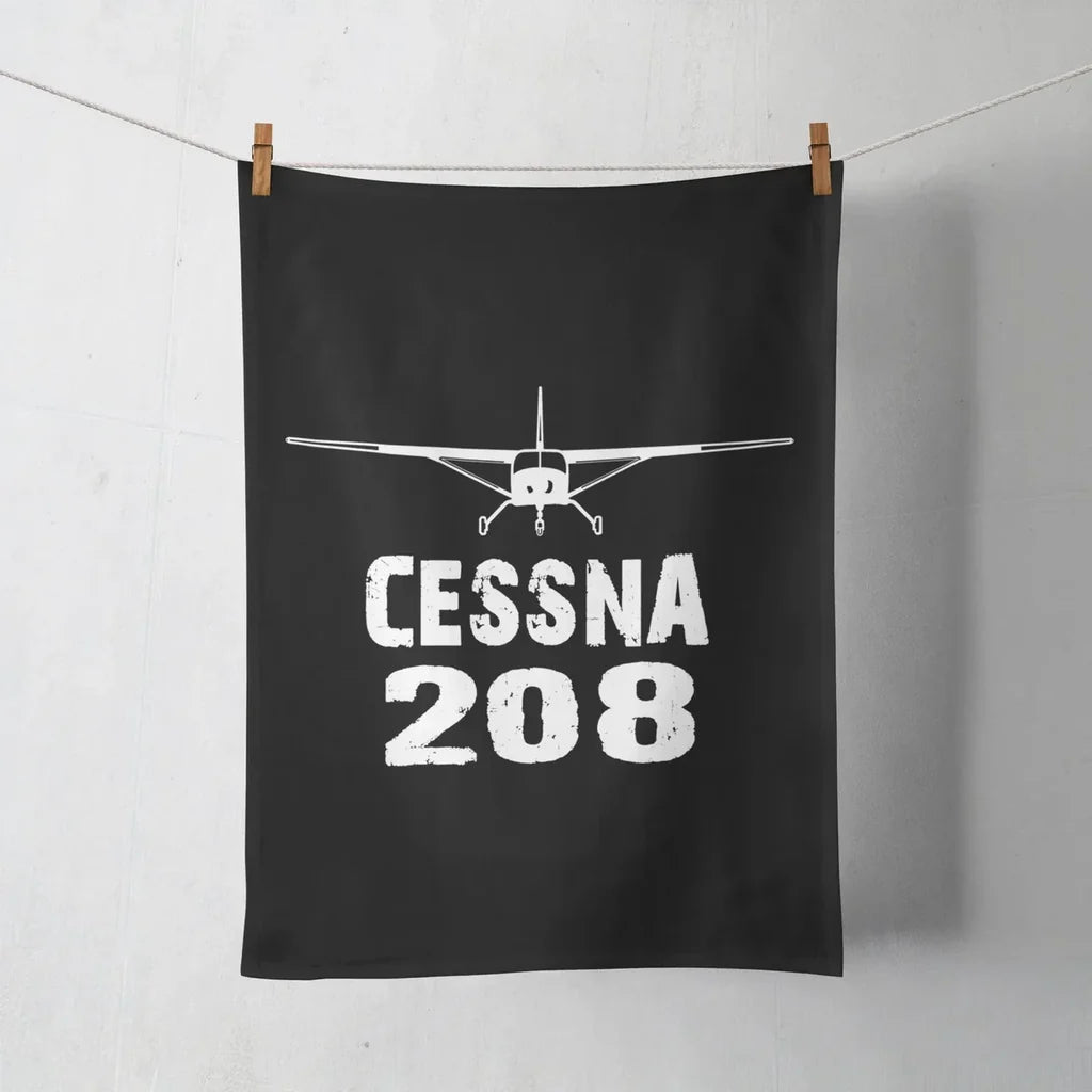 Cessna 208 & Plane aviation design on soft absorbent cotton towel.