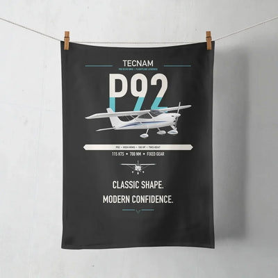 Tecnam P92 Echo MkII design on black towel