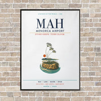 Thumbnail for Menorca Airport MAH vertical canvas print - framed - white background