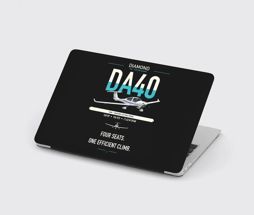 Diamond DA40 design on black MacBook case