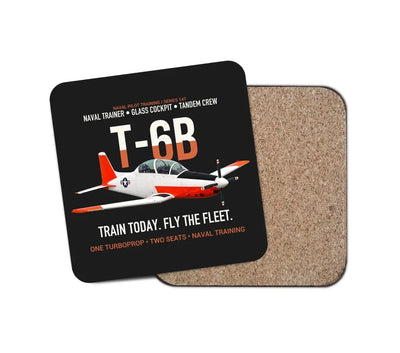 T-6B Texan II Naval Aviator Training design on black 1 piece coaster