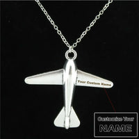 Thumbnail for Customisable Silver Airplane Shaped Necklace