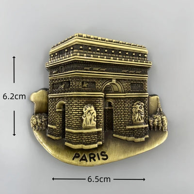 Arc de Triomphe Paris France 3D Metal Fridge aviation design 3D metal magnet sticker in 3D metal with magnetic back.