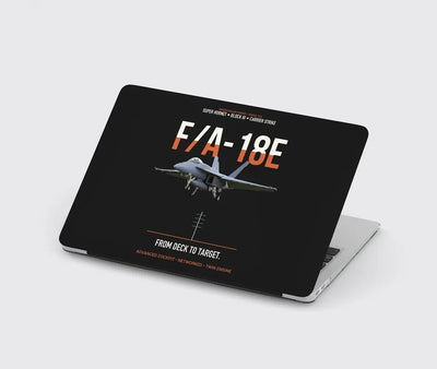 F-A-18E Super Hornet Block III From Deck To Target design on black MacBook case