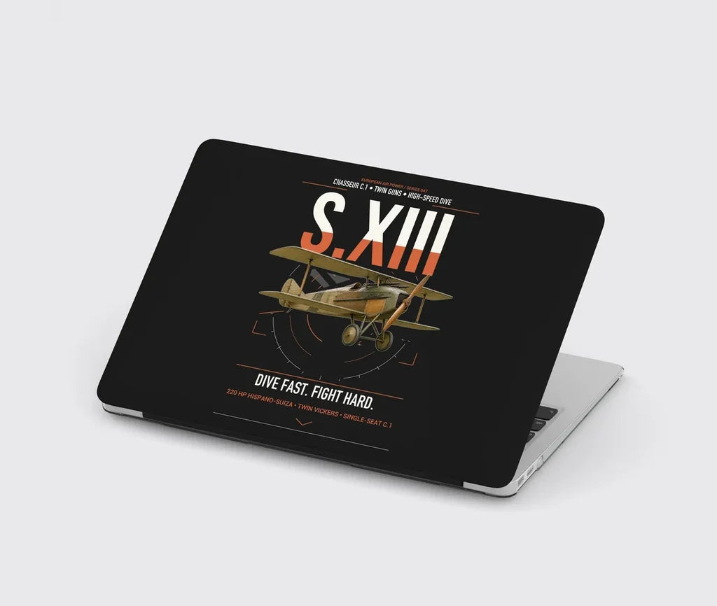 SPAD S.XIII C.1 design on black MacBook case
