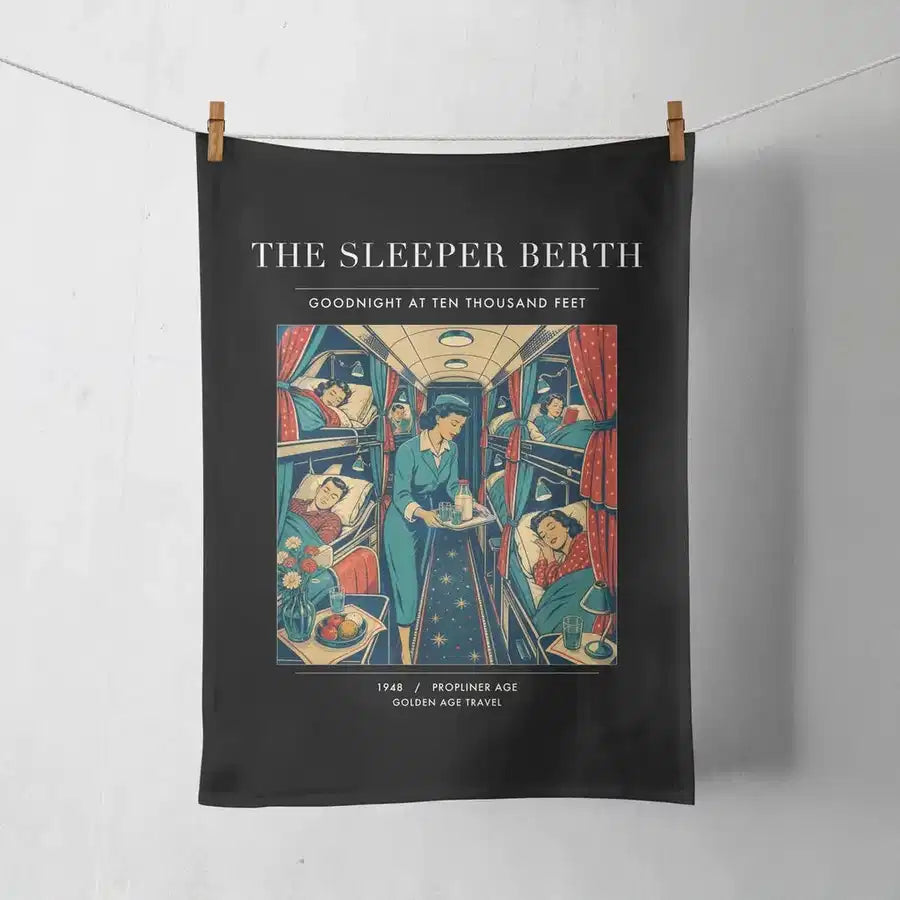 VINTAGE G4216 - The Sleeper Berth - Designed Towels design on black