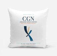 Thumbnail for Cologne Bonn Airport (CGN) design on white pillow