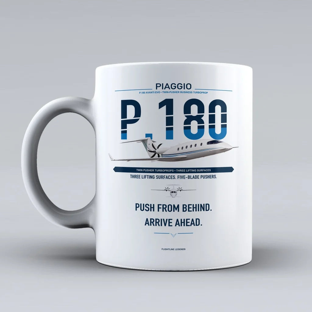 P.180 Avanti EVO Mug design on white piaggio