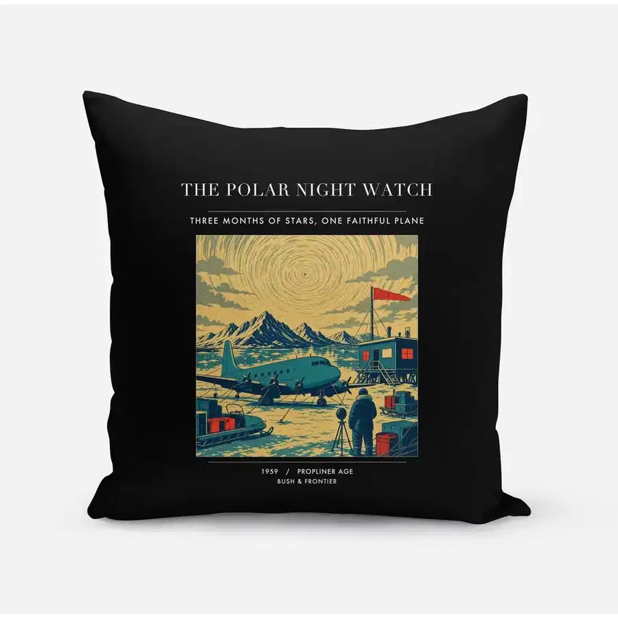 VINTAGE G4357 - The Polar Night Watch - Designed Pillows design on black