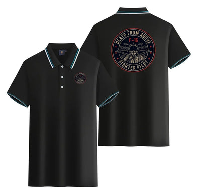 Fighter Jet 16 - Death From Above Stylish Polo T-Shirts (Double-Side) aviation design printed on soft cotton stylish double-s.