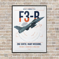 Thumbnail for Dassault Rafale C — F3-R standard vertical canvas print - framed - white background