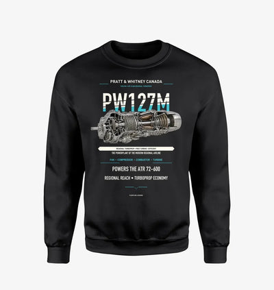 PW127M design on black sweatshirt