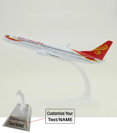 Side view of Hainan Airlines Boeing 737 Airplane Model (16CM) aviation 16-18cm scale model aircraft in diecast metal.
