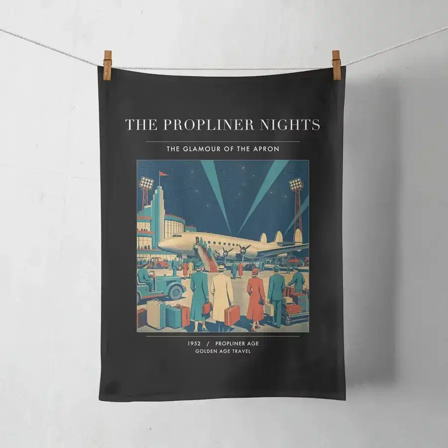 VINTAGE G4080 - The Propliner Nights - Designed Towels design on black