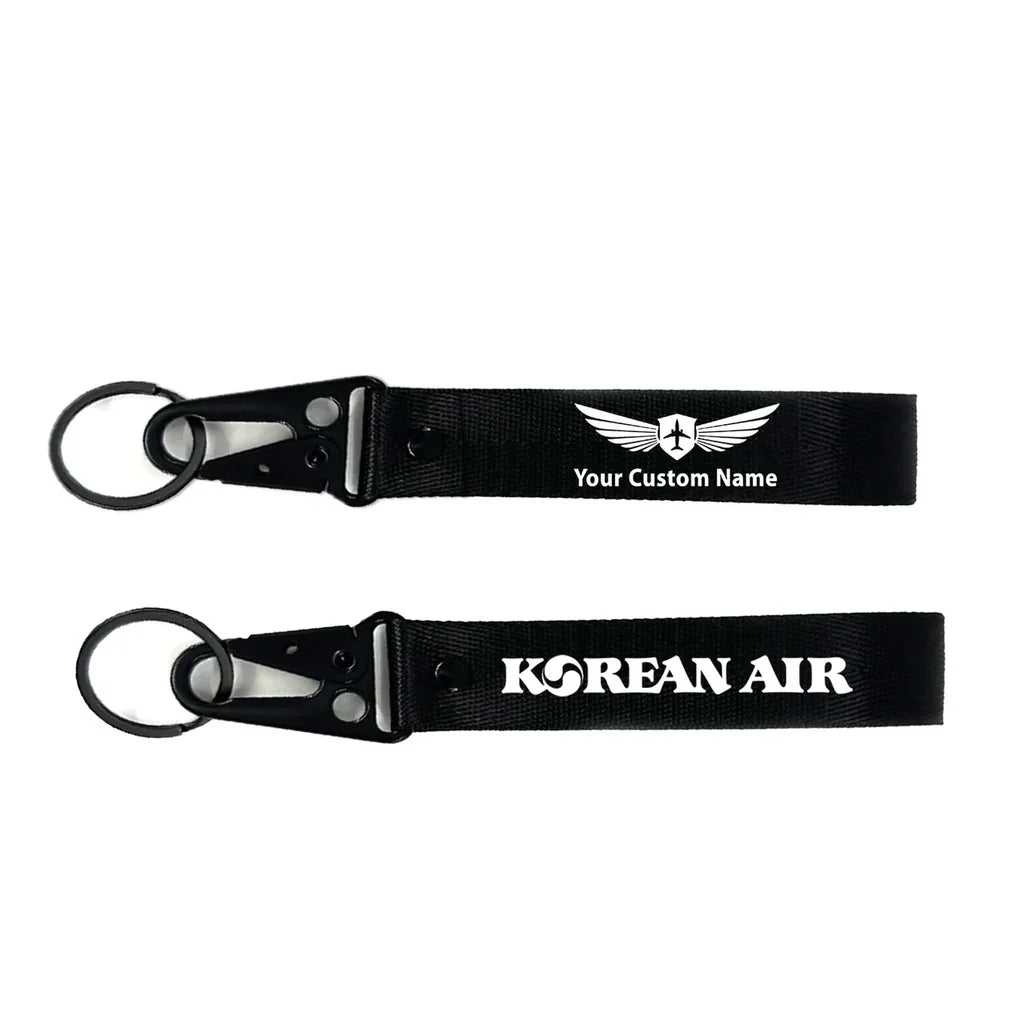 Korean Airlines aviation hawk-shaped key chain, durable metal alloy.