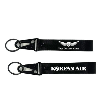 Korean Airlines aviation hawk-shaped key chain, durable metal alloy.